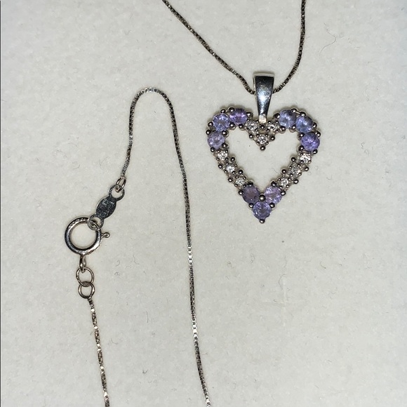 Diamond and Tanzanite Necklace - Picture 3 of 3